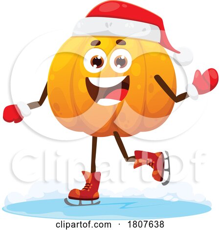 Christmas Pumpkin Food Mascot by Vector Tradition SM