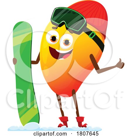 Winter Mango Food Mascot by Vector Tradition SM
