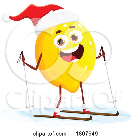 Christmas Lemon Food Mascot by Vector Tradition SM