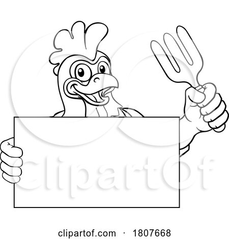 Gardener Chicken Rooster Cartoon Handyman Mascot by AtStockIllustration