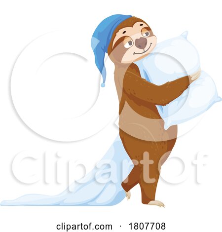 Sloth Carrying a Pillow and Blanket by Vector Tradition SM
