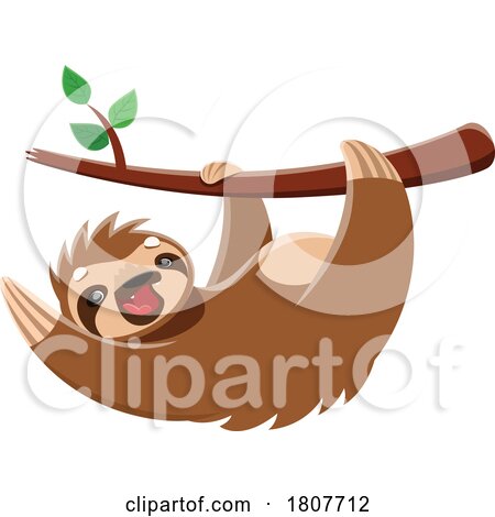 Sloth Hanging from a Branch and Waving by Vector Tradition SM