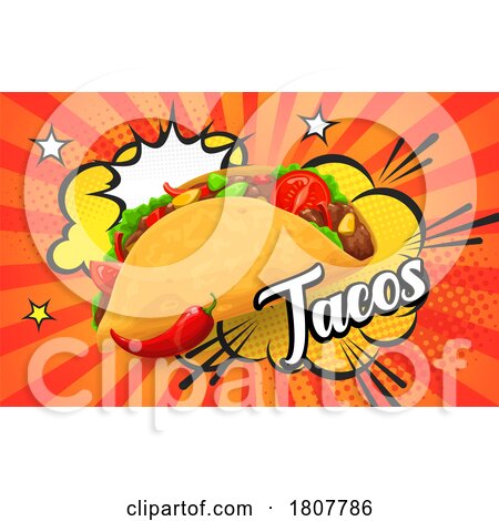 Spicy Taco Pop Art by Vector Tradition SM