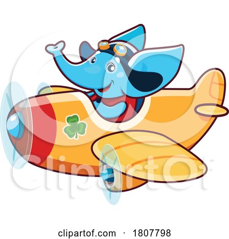 Elephant Pilot Flying a Plane by Vector Tradition SM
