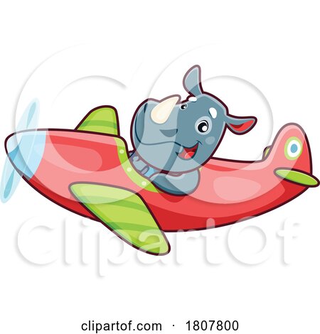 Rhino Pilot Flying a Plane by Vector Tradition SM