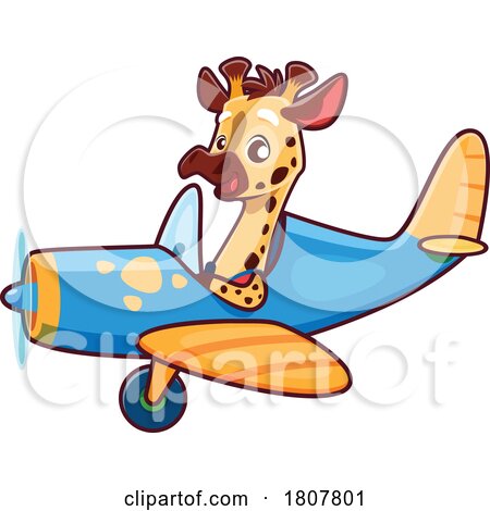 Giraffe Pilot Flying a Plane by Vector Tradition SM