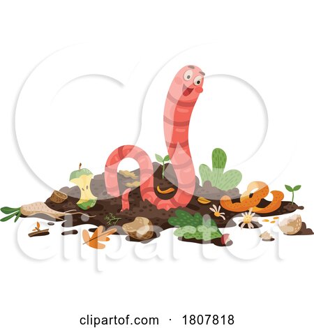 Earth Worm in a Compost Pile by Vector Tradition SM