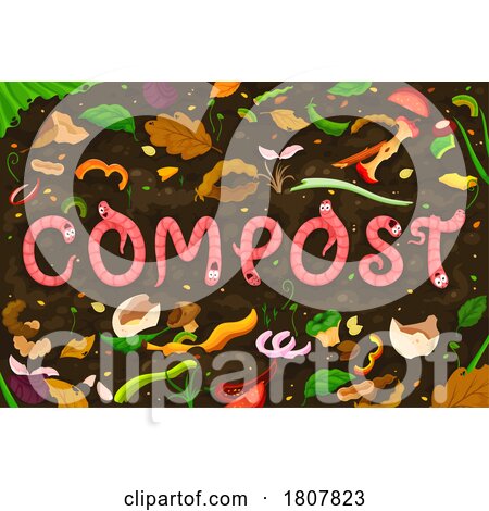 Earth Worms Forming the Word Compost by Vector Tradition SM
