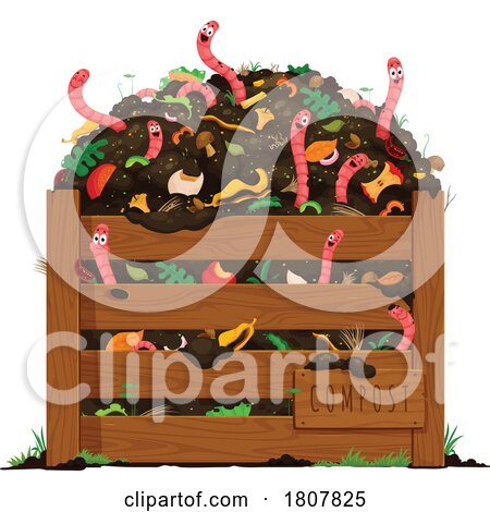 Earth Worms in a Compost Bin by Vector Tradition SM