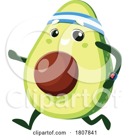 Avocado Mascot Running by Vector Tradition SM