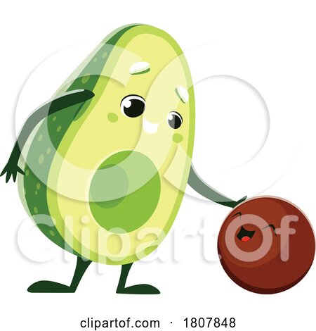 Avocado Mascot Petting a Seed by Vector Tradition SM