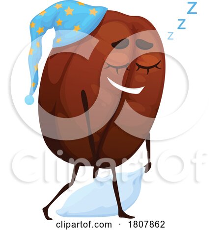 Sleepy Coffee Bean Mascot by Vector Tradition SM