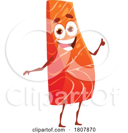 Salmon Fillet Food Mascot by Vector Tradition SM