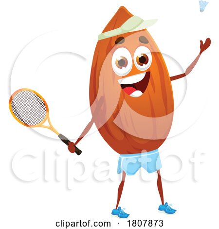 Tennis Almond Nut Food Mascot by Vector Tradition SM