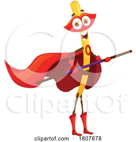 Linguine Super Hero Pasta Mascot by Vector Tradition SM
