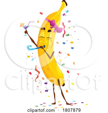 Celebratinging Banana Fruit Food Mascot by Vector Tradition SM