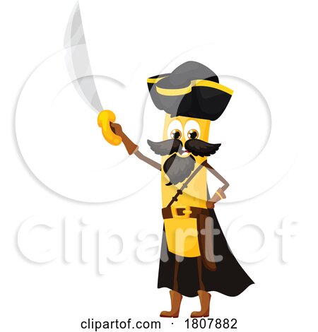 Ziti Pirate Pasta Mascot by Vector Tradition SM