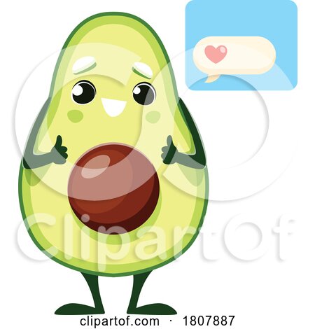 Avocado Mascot with Love Message by Vector Tradition SM