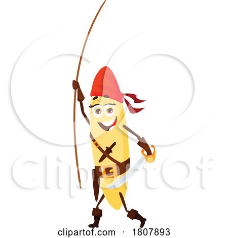 Orzo Pirate Pasta Mascot by Vector Tradition SM