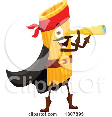 Penne Pirate Pasta Mascot by Vector Tradition SM