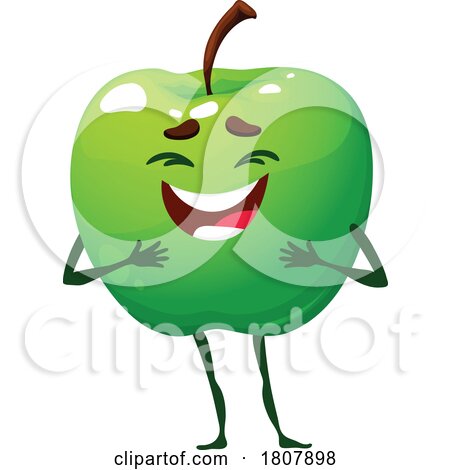 Laughing Green Apple Fruit Food Mascot by Vector Tradition SM