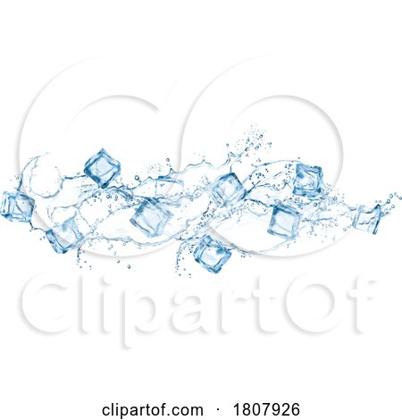 3d Water Splash with Ice Cubes by Vector Tradition SM