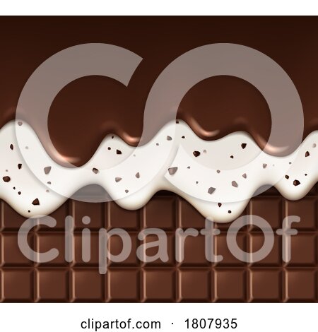 3d Chocolate Bar and Melted White and Milk Chocolate by Vector Tradition SM