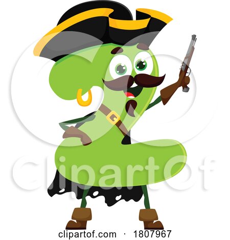 Number Two Pirate Mascot by Vector Tradition SM