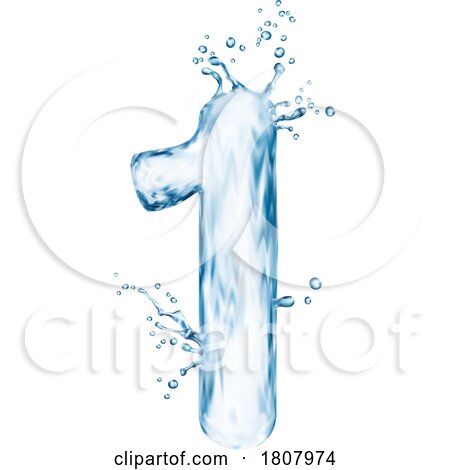 3d Water Splash Number 1 One by Vector Tradition SM