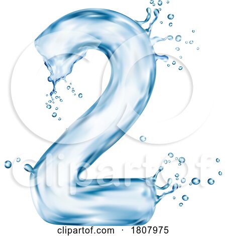 3d Water Splash Number 2 Two by Vector Tradition SM