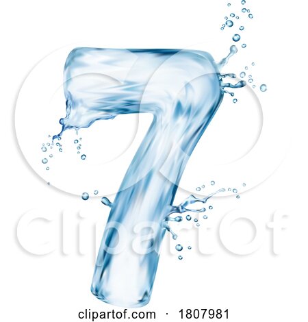 3d Water Splash Number 7 Seven by Vector Tradition SM