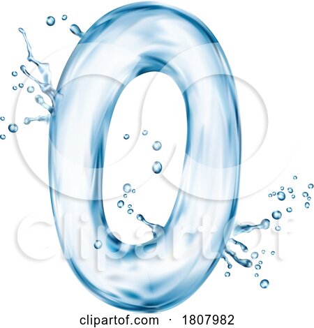 3d Water Splash Number 0 Zero by Vector Tradition SM