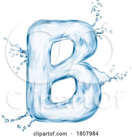 3d Water Splash Letter B by Vector Tradition SM