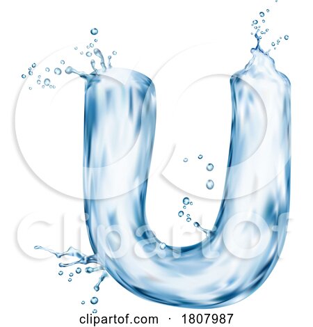 3d Water Splash Letter U by Vector Tradition SM