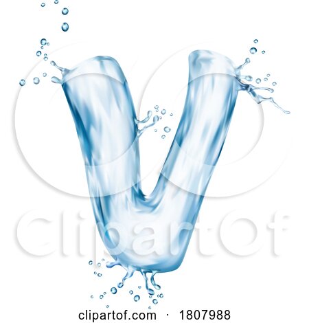 3d Water Splash Letter V by Vector Tradition SM