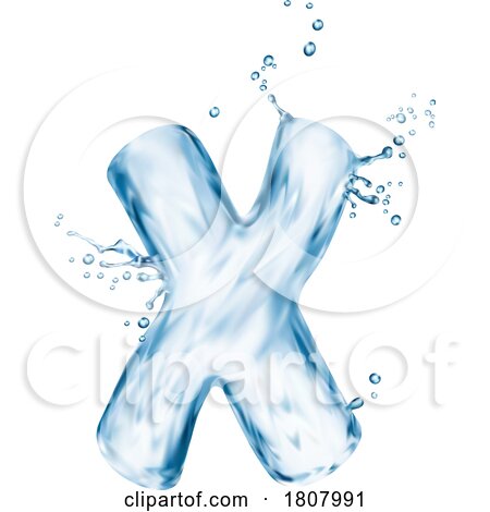 3d Water Splash Letter X by Vector Tradition SM