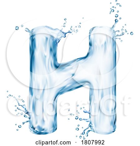 3d Water Splash Letter H by Vector Tradition SM