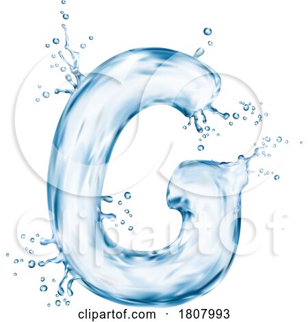 3d Water Splash Letter G by Vector Tradition SM