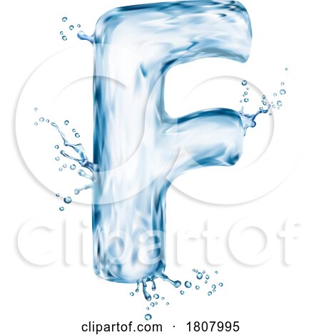 3d Water Splash Letter F by Vector Tradition SM