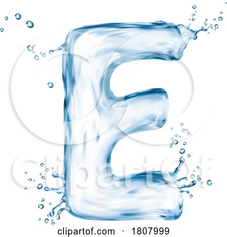 3d Water Splash Letter E by Vector Tradition SM