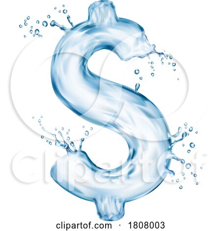 3d Water Splash Dollar Symbol by Vector Tradition SM