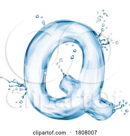 3d Water Splash Letter Q by Vector Tradition SM