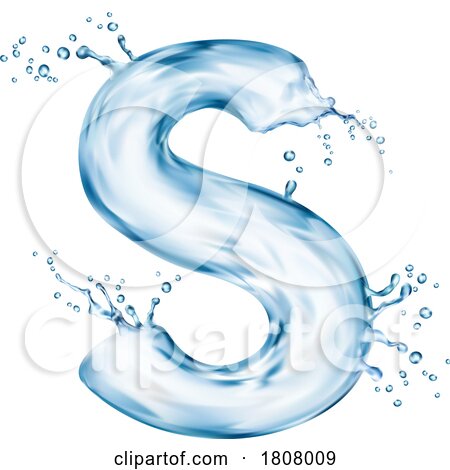 3d Water Splash Letter S by Vector Tradition SM