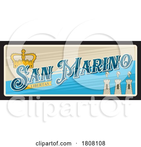 Travel Plate Design for San Marino by Vector Tradition SM