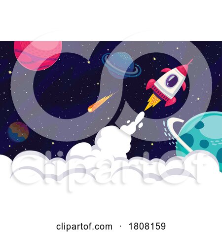 Rocket and Planets in Outer Space by Vector Tradition SM