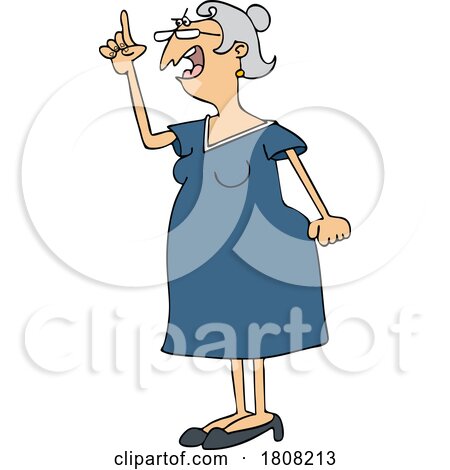 Cartoon Angry Woman Holding up a Finger and Talking by djart