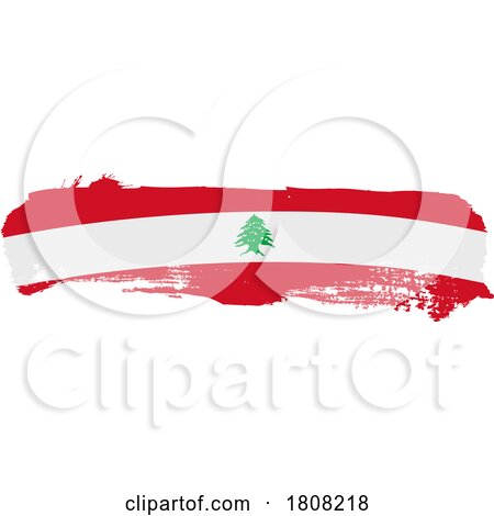 Brushstroke Lebanese Flag by Domenico Condello