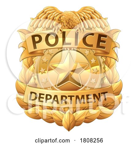 Police Badge Shield Star Sheriff Cop Crest Symbol by AtStockIllustration
