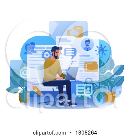 Person Laptop Computer Online Recruitment Search by AtStockIllustration