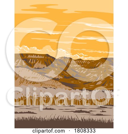 Theodore Roosevelt National Park in Southwest North Dakota USA WPA Poster Art by patrimonio